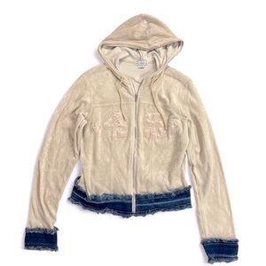 Y2K Vintage Riley Velour Denim Hoodie